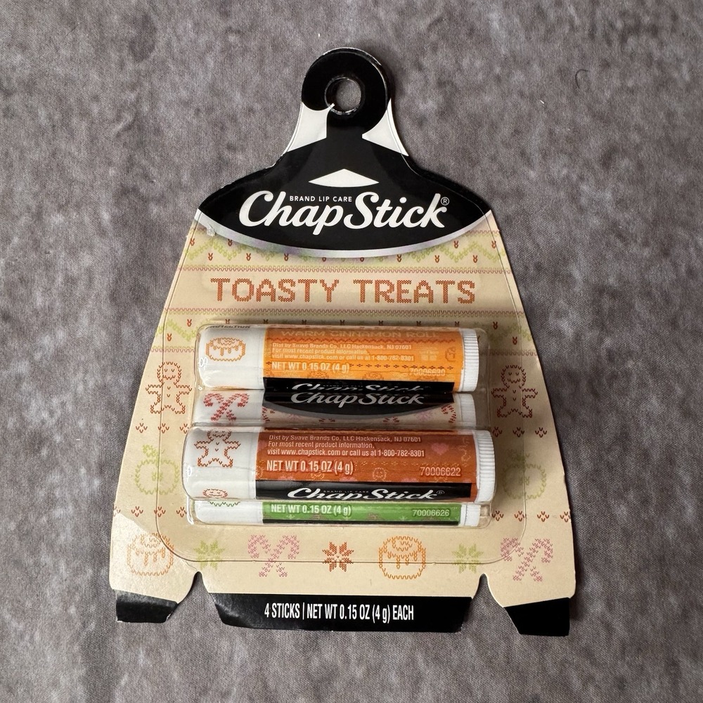 New Chapstick Holiday Ugly Sweater Lip Balm Toasty Treats 0.15oz/4ct